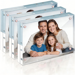 Cadre <span class=keywords><strong>photo</strong></span> magnétique N52 en acrylique transparent épais double face pour bureau, supporte la taille et le logo personnalisés - Product Image 1