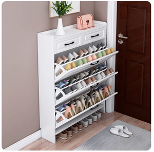Ультратонкий шкаф для обуви экономичный бытовой вход простой современный многофункциональный для хранения узкий откидной дверной небольшой обувной стеллаж - Product Image 3