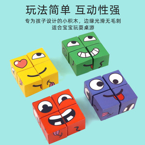 Cubo <span class=keywords><strong>de</strong></span> <span class=keywords><strong>Rubik</strong></span> Transfronterizo que Cambia <span class=keywords><strong>de</strong></span> Cara, Juguete Educativo Temprano para Niños, Bloques <span class=keywords><strong>de</strong></span> Construcción <span class=keywords><strong>de</strong></span> Plástico con Caras - Product Image 4