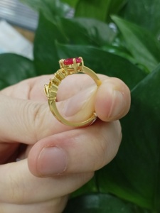 Bague de promesse éternelle de luxe personnalisée en argent sterling 925 avec rubis de laboratoire taille poire et pierre précieuse rouge pour femme, idéale pour les fêtes - Product Image 4