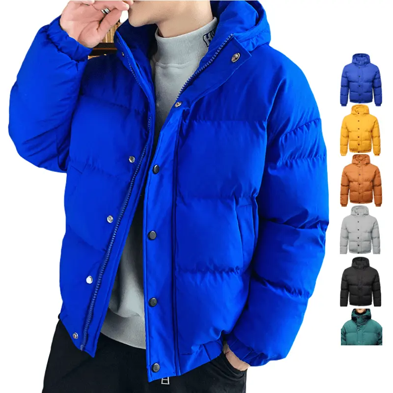 wholesale factory mens winter jackets coats custom long sleeves cropped padded puffer jacket for men