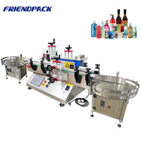 Machine d'étiquetage automatique de table pour bouteilles rondes double face, pour l'emballage des boissons et des produits chimiques quotidiens