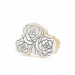 Barrettes à cheveux en acétate gravées de fleurs de style japonais et coréen, accessoires de cheveux classiques, design personnalisé, vente en gros disponible. - Product Image 4