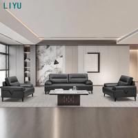 Ensemble de canapés modulaires Liyu haut de gamme en cuir PU pour réception de bureau moderne, négociations VIP, usage domestique, bureau, hôtel et commercial
