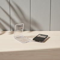 Palette de fards à paupières carrée en plastique à marque privée, étui compact vide pour poudre et blush, fabriqué avec des matériaux recyclés