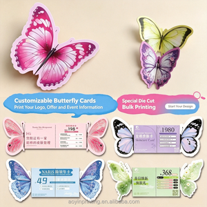 Biglietto Pieghevole Personalizzato a Forma di Farfalla per Salone di Bellezza, Parrucchiere, Spa, Stampa Promozionale a Colori Completi - Product Image 1