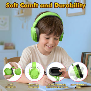 <span class=keywords><strong>Casque</strong></span> de protection OEM avec protection auditive, bandeau pour enfants, écouteurs SNR 30dB, couleur verte, protège-oreilles pour enfants autistes - Product Image 3