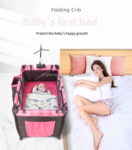 Lit de jeu multifonctionnel et mobile pour bébé, table à langer pliable et portable, berceau pour bébé - Vente en gros - Product Image 3