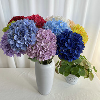 Bunga Hydrangea Buatan Tangkai Tunggal, Dekorasi Pernikahan, DIY Rangkaian Bunga, Multi Warna, Tangkai Panjang