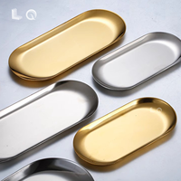Li Qun Hot Sale Hotel Gold Luxe Eco-vriendelijke Ovale RVS Decoratieve Schaal voor Fruit, Cosmetica, Sieraden, Koekjes, etc.