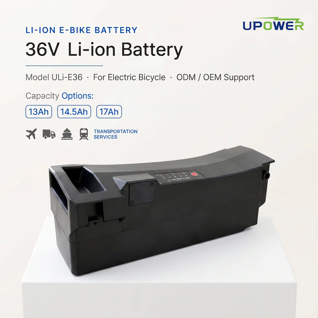 ULi High Capacity 36V 17Ah 14.5Ah 13Ah Ebike Battery Rechargeable Lithium Cell Pack for Electric Bicycle