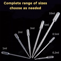 Pipette Pasteur jetable de laboratoire en plastique de 3 ml, allongée avec échelle, petite pipette