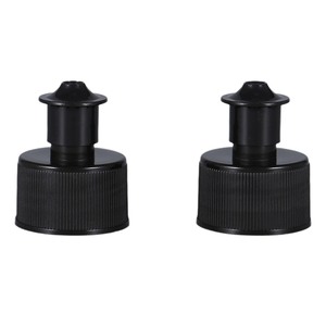 Capuchon à vis en plastique PP noir 24/410 28/410 mm pour bouteilles de calibre 28, anti-fuite, avec impression de logo - Product Image 1