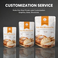 Sacs Doypack personnalisés en Mylar mat, résistants à l'humidité, pour pâtes à pain intégral, mélange de farine de boulangerie, emballage de gâteaux, vente en gros