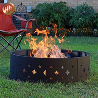 Brasero d'extérieur en acier Corten à finition rouillée, facile à transporter, pour chauffage et bois de chauffage, diamètre 60cm-150cm, épaisseur 2mm-6mm