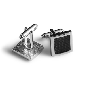 Boutons de manchette en métal personnalisés de haute qualité, design carré simple, pour vêtements formels pour hommes, vente en gros - Product Image 5