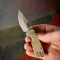 Couteau de camping droit de qualité industrielle 8Cr13MoV, manche en alliage de titane, outil EDC d'extérieur, couteau pliant
