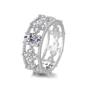 1ct Moissan ite Vintage Platin Ring Klassischer Schmuck für Hochzeitstag & Party Valentinstag Geschenk - Product Image 1