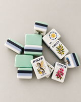 Ensemble de Mahjong américain de luxe, thème Jardin Oriental, 160 tuiles en acrylique, avec motifs Portail Torii et Paysage Mont Fuji, pour offrir