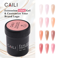 CAILI 150g Gel de construction pour ongles auto-nivelant, épais et dur, avec logo personnalisé, flexible et résistant, pour extension d'ongles en salon