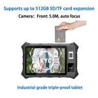 Tablette robuste Tendcent F819 8 pouces Android 11/Linux avec écran tactile, lecteur d'empreintes digitales Iris, lecteur de codes-barres, lecteur de cartes RFID NFC intelligent