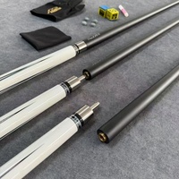 Bâton de snooker en fibre de carbone de haute qualité de 13mm avec bouchon arrière antidéflagrant et couvercle de mégot de cigarette en ébène