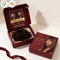 Boîte à perruque noire mate personnalisée, pliable, emballage cadeau de luxe pour l'expédition et l'envoi de perruques de marque, avec boîte de couleur personnalisée