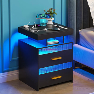 Tùy chỉnh hiện đại 2 có thể nhìn thấy ngăn kéo cảm biến LED <span class=keywords><strong>nightstand</strong></span> với phong phú không gian lưu trữ - Product Image 3