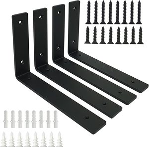 Plankbeugels 12 Inch Zware Zwarte Muurbeugel Met Lip Voor Zwevende Planken - Product Image 1