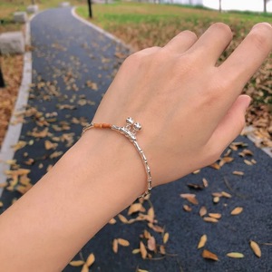 Bamboo Joint Olive Pit <b>Bracelet</b> With Bell <b>Charm</b> Tibetan <b>Silver</b> Women's Jewelry Gift Accessory - Product Image 2