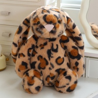 Peluche douce lapin imprimé léopard à longues oreilles, jouet en peluche pour décoration intérieure, cadeaux de fêtes, vente en gros