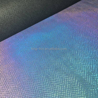 Sac holographique réfléchissant en Faux cuir, matériel pour la fabrication de sacs à main, vente populaire, motif Crocodile, tissu en PU gaufré