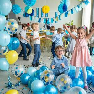 Juego de Globos Metálicos Dorados, Azules y <span class=keywords><strong>Amarillos</strong></span> para Decoración de Fiestas Temáticas de Dibujos Animados, Baby Shower, Aniversario, Cumpleaños, Boda - Product Image 3