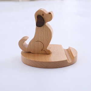 Support en bois pour téléphone, 1 pièce, hêtre, base pour téléphone portable, <span class=keywords><strong>dessin</strong></span> <span class=keywords><strong>animé</strong></span>, animal, vente en gros, lettrage personnalisé - Product Image 2