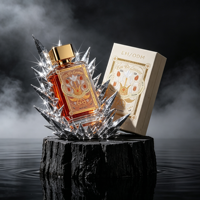 Botol Parfum Kaca Desain Baru 50ml Botol Semprot Parfum Unik Botol Cologne Kaca Hitam Kemasan dengan Tutup Emas Persegi