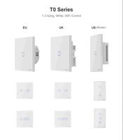 SONOFF — interrupteur électrique sans fil T1 T2 T3 T0 TX, avec Wifi, led tactile 1/2/3C, pour maison intelligente, fonctionne avec Alexa IFTTT