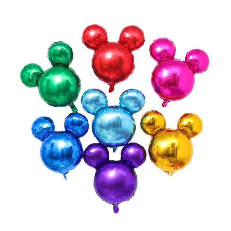 Cartoon Funny Aluminum Balloon For Baby Shower Birthday Party Decoration Pure Color Minnie Head Helium Mickey Mouse Foil Balloon