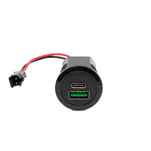 12 В 24 В двухпортовый автомобильный разъем QC3.0 USB Type C 20 Вт PD автомобильное зарядное устройство 2-портовый устройство для быстрой зарядки - Product Image 1