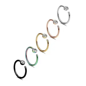 Surgical Stainless Steel Interrupt Round Nose Ring Piercing Body Jewelry Wholesale