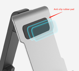 Soporte de teléfono móvil portátil de aleación de aluminio OEM, alta calidad, antideslizante, fuerte, para tableta ipad y ordenador portátil - Product Image 3