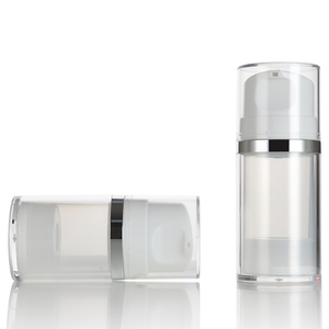 Loción acrílica de doble capa translúcida de 30ml y <span class=keywords><strong>50ml</strong></span> al por mayor con anillo de plata y tapa transparente - Product Image 1