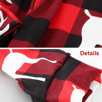 Pyjamas de Noël personnalisés en polyester 100% écologique à manches longues, motif écossais blanc et rouge, ensemble assorti pour la famille, logo personnalisé