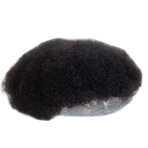 Toupee de Encaje Completo con Cabello Afro Rizado de 6 mm # Unidad Capilar India Popular de Color 1B para Hombres, Transpirable - Product Image 5
