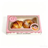 Boîtes de boulangerie personnalisées écologiques en matériaux recyclés avec doublure en éponge pour l'emballage de croissants, de pain et de biscuits, carton de qualité alimentaire