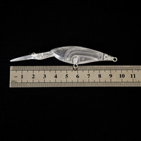 Leurre de pêche Minnow non peint, corps de leurre dur, type Hyena Gen 2, 9,5 cm, 5,7 g, à longue queue, pour plongée profonde