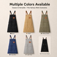 Tablier de cuisine en toile de coton personnalisé avec logo pour barista, chef, restaurant, grill, café, fête