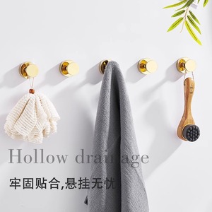 Crochets muraux en cuivre doré sans perçage pour serviettes et chapeaux, style moderne et minimaliste pour salle de bain et armoire - Product Image 4