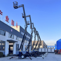 G-134 10m 12m 16m 18m Nacelle araignée télescopique hydraulique remorquable, grue articulée rotative avec panier électrique