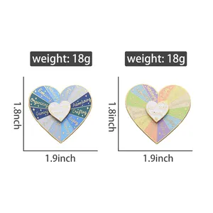 Heart Turntable Hard Enamel Pins Custom ideas for Self Heart Brooches Lapel Badges Funny Jewelry Gift for Kids Friends
