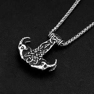 Collar con colgante de ancla vikinga yunnique, de acero inoxidable, con diseño temático para hombre, cadena de 60 cm, regalo - Product Image 1